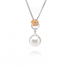 9-10mm AAAA Quality Freshwater Cultured Pearl Pendant in Pamela White