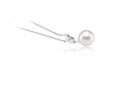 9-10mm AAAA Quality Freshwater Cultured Pearl Pendant in Nicole White