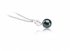 9-10mm AAA Quality Tahitian Cultured Pearl Pendant in Courtney Black