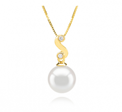 8-9mm AAA Quality Japanese Akoya Cultured Pearl Pendant in Gisela White