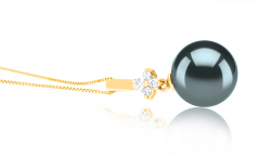 10-11mm AAA Quality Tahitian Cultured Pearl Pendant in Hilda Black