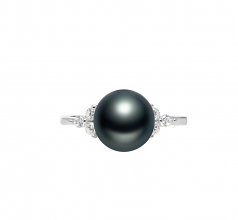 8-9mm AAA Quality Freshwater Cultured Pearl Ring in Dacey Black