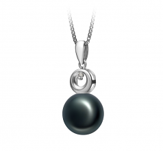 9-10mm AA Quality Freshwater Cultured Pearl Pendant in Sonia Black