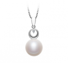 9-10mm AA Quality Freshwater Cultured Pearl Pendant in Sonia White
