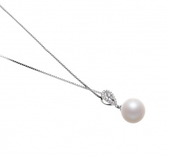 10-11mm AAAA Quality Freshwater Cultured Pearl Pendant in Regina White