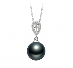 10-11mm AAA Quality Tahitian Cultured Pearl Pendant in Regina Black