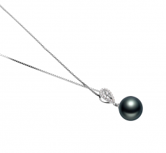 10-11mm AAA Quality Tahitian Cultured Pearl Pendant in Regina Black