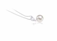 9-10mm AAAA Quality Freshwater Cultured Pearl Pendant in Karen White