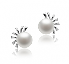 7-8mm AA Quality Freshwater Cultured Pearl Earring Pair in Marissa White