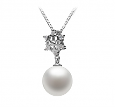 10-11mm AAAA Quality Freshwater Cultured Pearl Pendant in Snow White