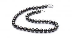 9.2-10.9mm AAA Quality Tahitian Cultured Pearl Necklace in Black