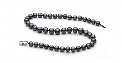 9.1-11mm AA+ Quality Tahitian Cultured Pearl Necklace in Black
