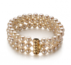 6-7mm AA Quality Freshwater Cultured Pearl Bracelet in Dianna White