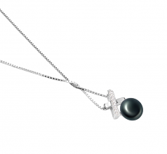 7-8mm AAA Quality Freshwater Cultured Pearl Pendant in Klarita Black