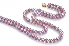 6-6.5mm AA Quality Freshwater Cultured Pearl Necklace in Vanessa Lavender