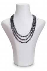 6-7mm AA Quality Freshwater Cultured Pearl Necklace in Aline Black