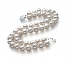 6-7mm A Quality Freshwater Cultured Pearl Bracelet in Eda White