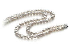 6-7mm A Quality Freshwater Cultured Pearl Necklace in Julienne White