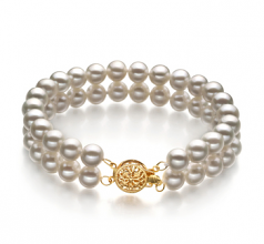6-7mm AA Quality Freshwater Cultured Pearl Bracelet in Lola White