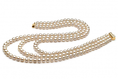 6-7mm AA Quality Freshwater Cultured Pearl Set in Lucille White