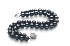 6-7mm AA Quality Freshwater Cultured Pearl Bracelet in Henrike Black