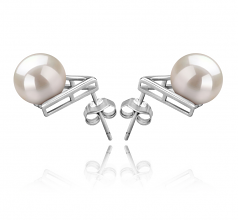 8-9mm AAAA Quality Freshwater Cultured Pearl Earring Pair in Africa White