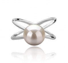 8-9mm AAA Quality Freshwater Cultured Pearl Ring in Esty White