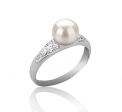 6-7mm AAAA Quality Freshwater Cultured Pearl Ring in Cristy White