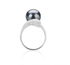 10-11mm AAA Quality Tahitian Cultured Pearl Ring in Maddie Black