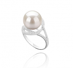 10-11mm AAAA Quality Freshwater Cultured Pearl Ring in Maddie White