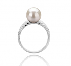 8-9mm AAAA Quality Freshwater Cultured Pearl Ring in Mada White