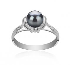 6-7mm AAAA Quality Freshwater Cultured Pearl Ring in Joy Black