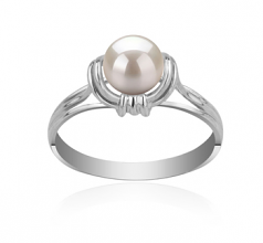 6-7mm AAAA Quality Freshwater Cultured Pearl Ring in Joy White