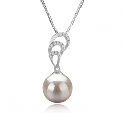 10-11mm AAAA Quality Freshwater Cultured Pearl Pendant in Camille White