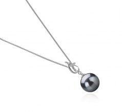 9-10mm AAA Quality Tahitian Cultured Pearl Pendant in Edna Black