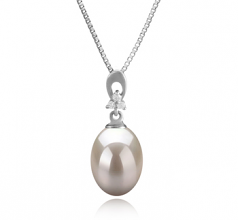 9-10mm AAA Quality Freshwater Cultured Pearl Pendant in Bambie White