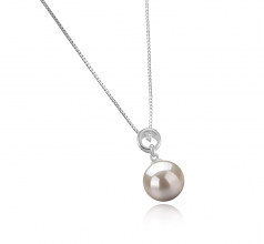 10-11mm AAAA Quality Freshwater Cultured Pearl Pendant in Bonita White