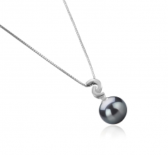 10-11mm AAA Quality Tahitian Cultured Pearl Pendant in Eilidh Black