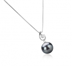 10-11mm AAA Quality Tahitian Cultured Pearl Pendant in Femke Black