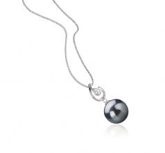 10-11mm AAA Quality Tahitian Cultured Pearl Pendant in Femke Black