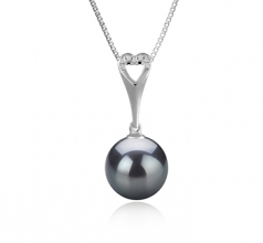 10-11mm AAA Quality Tahitian Cultured Pearl Pendant in Bunny Black