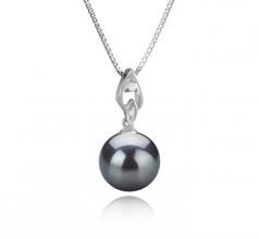 11-12mm AAA Quality Tahitian Cultured Pearl Pendant in Frida Black