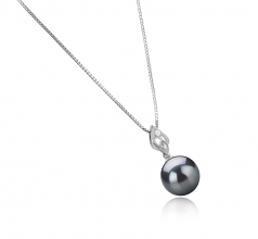 11-12mm AAA Quality Tahitian Cultured Pearl Pendant in Frida Black