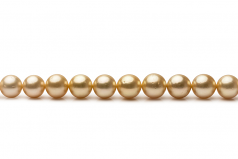 9.5-11.9mm AA Quality South Sea Cultured Pearl Necklace in 18-inch Gold
