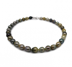8-10mm Baroque Quality Tahitian Cultured Pearl Necklace in 16-inch Multicolor