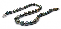 8-11mm Baroque Quality Tahitian Cultured Pearl Necklace in 17.5-inch Multicolor
