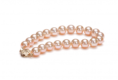 8.5-9.5mm AAA Quality Freshwater Cultured Pearl Bracelet in Pink