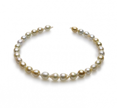 10-13mm Baroque Quality South Sea Cultured Pearl Necklace in 18-inch Multicolor