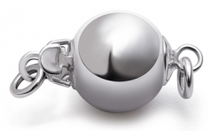  Clasp in Ball - 14K White Gold 