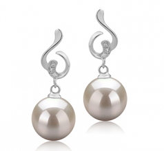 8-9mm AAAA Quality Freshwater Cultured Pearl Earring Pair in Priscilla White